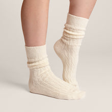 Load image into Gallery viewer, Kabelsokken bio wol en katoen - ecru