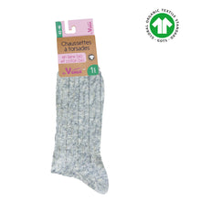 Load image into Gallery viewer, Kabelsokken bio wol en katoen - grijs