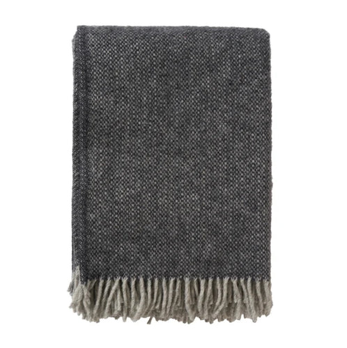 Klippan Plaid brushed Zweedse wol Vide - Charcoal
