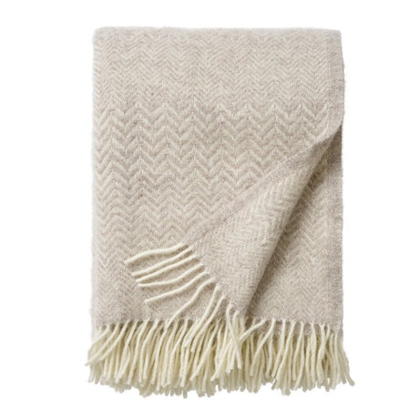 Klippan Plaid lamswol Zigzag - Greige