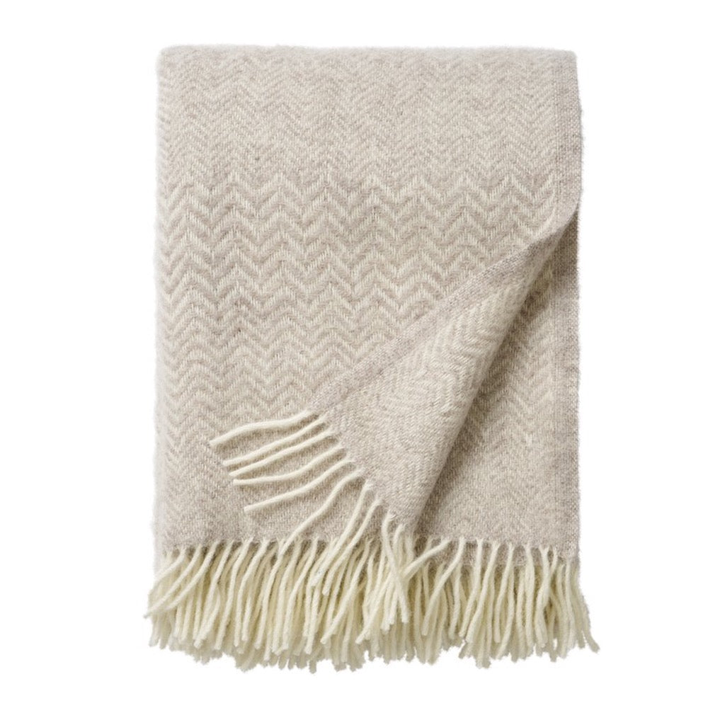 Klippan Plaid lamswol Zigzag - Greige