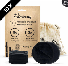 Load image into Gallery viewer, Reusable bamboo cotton pads black 16 pcs