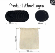 Load image into Gallery viewer, Reusable bamboo cotton pads black 16 pcs