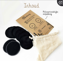 Load image into Gallery viewer, Reusable bamboo cotton pads black 16 pcs