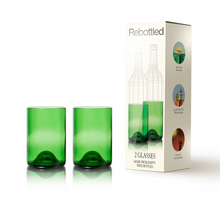 Load image into Gallery viewer, Rebottled drinking glasses clear 2-pack