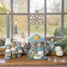 Load image into Gallery viewer, Kerststal IJsblauw-Wit