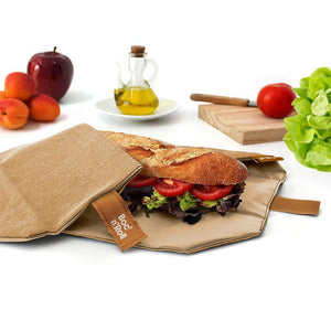 Herbruikbare sandwich wrap bruin